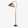 Solmire Floral Gooseneck Floor Lamp - Pleated Fabric Metal Shade for Living Room and Bedroom
