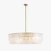 Lumvey Textured Glass Chandelier - Luxury Handcrafted Two-Tier Round Chandelier for Living Room