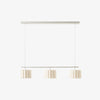 Velura Linear Pendant Light - Natural Linen Shade for Warm Ambiance