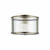 RibGlow Ribbed Glass Flush Ceiling Light – Classic Flush Mount Ceiling Lamp for Living Room or Hallway