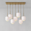 Lumivelle Sculptural 7-Light Chandelier – Adjustable Height Modern Glass Pendant