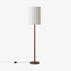 Linbron Walnut Wood Floor Lamp with Fluted Linen Shade – Modern Natural Home Decor