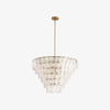 Lumvey Glass Round Chandelier - Elegant Pendant Light for Dining Room and Living Room
