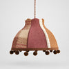 Patchwork Fabric Pom-Pom Pendant Light