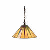 TF Dark Star Tiffany Pendant – Stained Glass Geometric Design Ceiling Light for Living Rooms