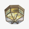 Braleen Antique Lantern Style Flush Ceiling Light – Clear Glass Design for Living and Bedroom