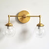 Two-Light Sconce - Double Head Glass Bathroom Wall Light
