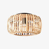 Yumeko Natural Bamboo Flush Ceiling Light - Organic Cage Design Sustainable for Living Room