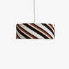 Striped fabric drum pendant light