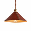 Riveted Conical Leather American Vintage Pendant Lamp for Dining Room and Kitchen