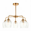 Brazara Multi-Light Glass Shade Pendant Lamp – Curved Metal Arms for Modern Homes