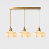 Vintage scalloped opaline glass pendant light view 7