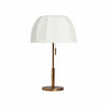 Vellaro Elegant Brass Table Lamp with Fabric Shade – Bedside Light for Contemporary Bedroom