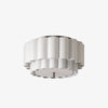 Linbron Flush Lighting - Scalloped Linen Shade and Bronze Finish Modern Ceiling Light for Dining Room