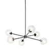 Brina 6-Light Glass Metal Frame Chandelier - Perfect Lighting