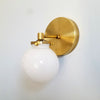 Vintage Globe Glass Wall Sconce - Metal Accent Lighting