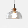 Gildon Size A hammered glass dome pendant, wood collar