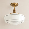 Nalaviro striped glass ceiling lamp, full view