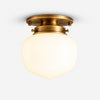 Opelina brass opal glass flush mount