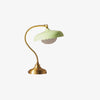 Rayla Vintage Brass Finish Table Lamp – Scalloped Glass Shade for Bedroom Accent