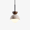 Modern Minimalist Hemisphere Travertine Wood Pendant Lamp
