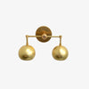 Raw Brass Wall Light - Double Ball Gold Metal Vanity Wall Sconce