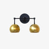 Raw Brass Wall Light - Double Ball Gold Metal Vanity Wall Sconce
