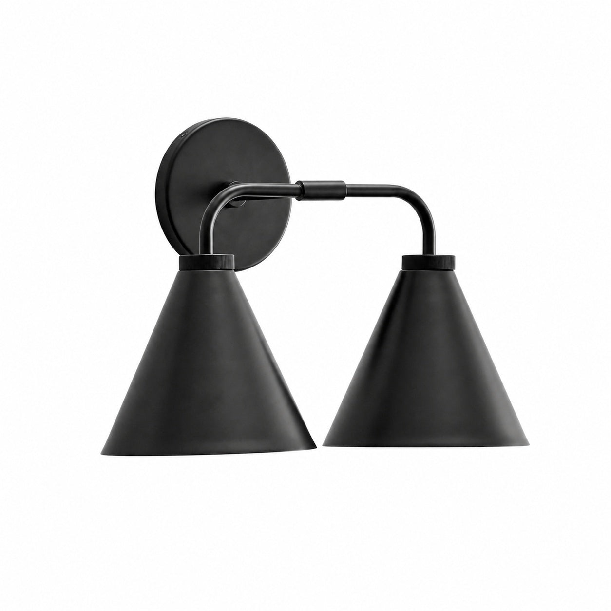 Korvi Iron Tapered Sconce Light - Wall Fixture in Black or Brass
