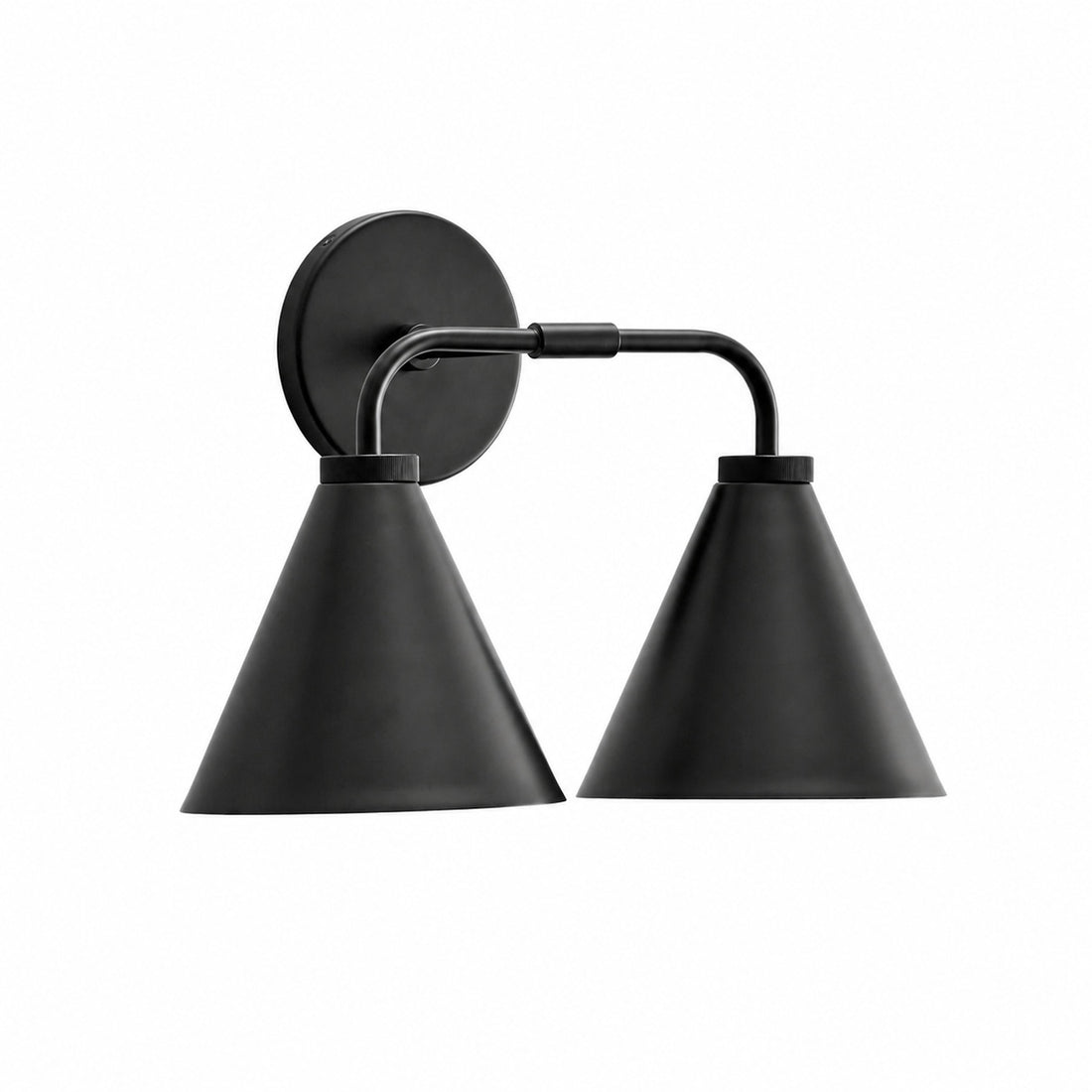 Korvi Iron Tapered Sconce Light - Wall Fixture in Black or Brass