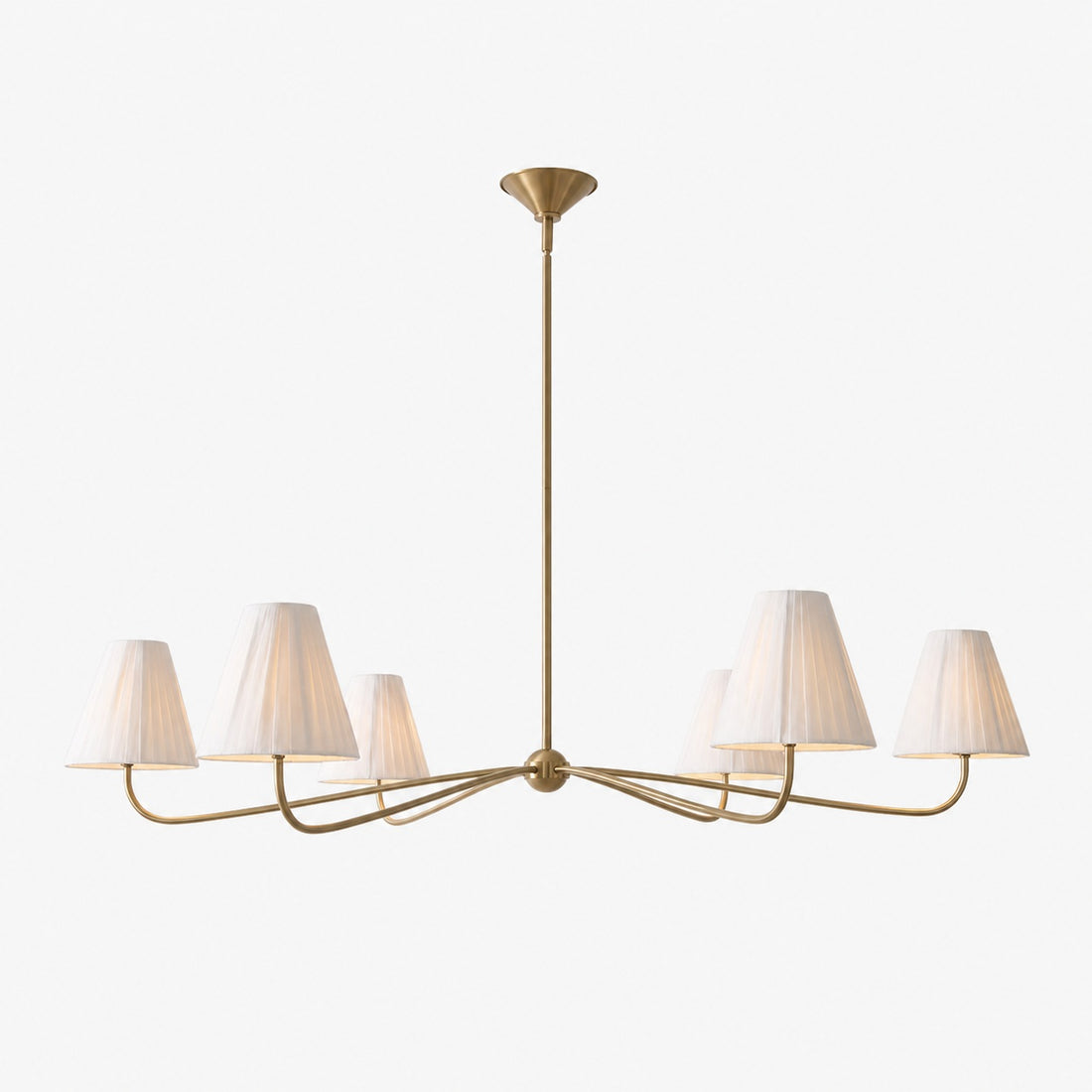 Fibura Metal Modern Linen Shade Linear Chandelier - Clean Lines