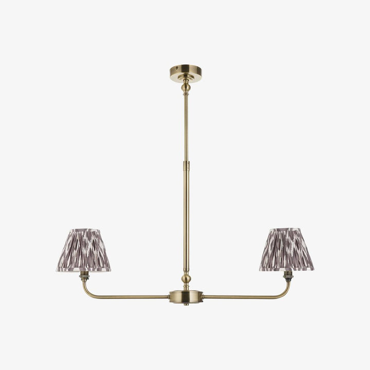 Zevatik Classic Ikat Patterned Fabric Chandelier - Metal Bracket Chandelier