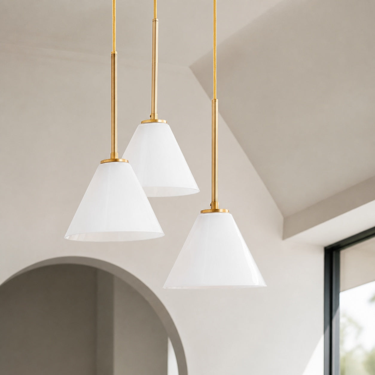 Conica 3-Light Cone Chandelier - Sculptural Glass Pendant Lighting Modern Style