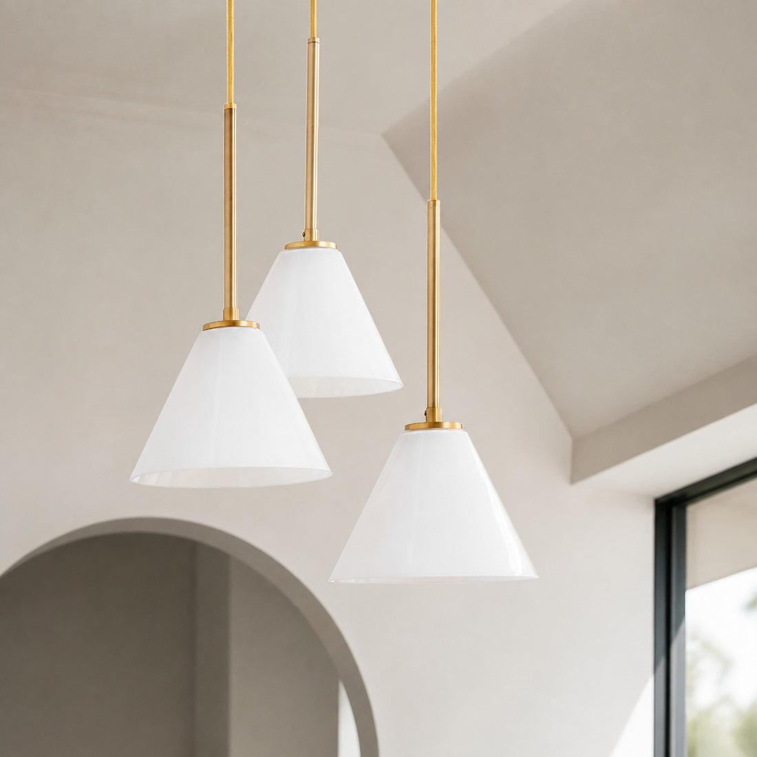 Conica 3-Light Cone Chandelier - Sculptural Glass Pendant Lighting Modern Style