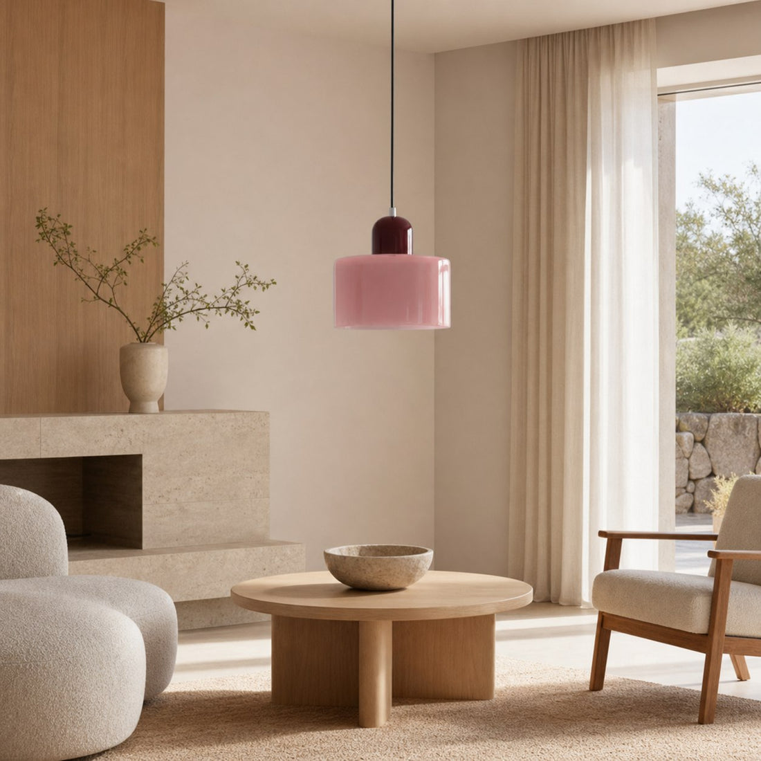 Morvella Sculptural Pendant Light – Refined Cylindrical Design Decorative Hanging Lamp N31