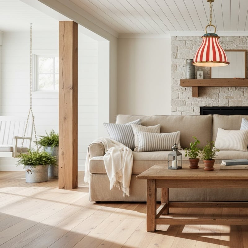 Festilo Glass Pendant Light - Playful Striped Design Hanging Lamp in Decorative Style for Kitchen and Dining