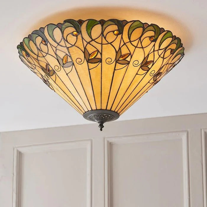 TF Jamelia Light - Decorative Art Glass - Flush Mount Timeless Style for Hallway