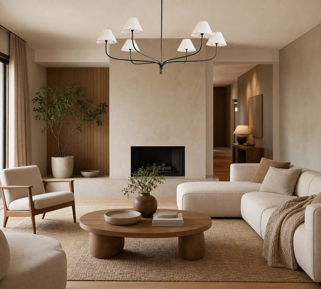 Calin Classic Round Chandelier - Bronze Iron Light for Dining