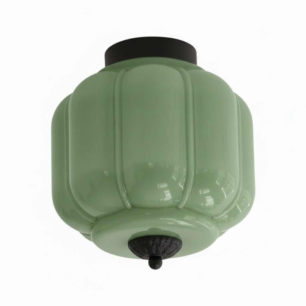 Vintage Eloise Milk Glass Flush Mount Ceiling Light - Vintage Charm Soft Glow