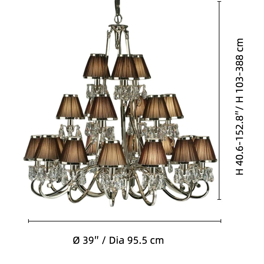 Talonis Multi-light Fabric Chandelier - Elegant Metal Curved Arms for Dining and Living