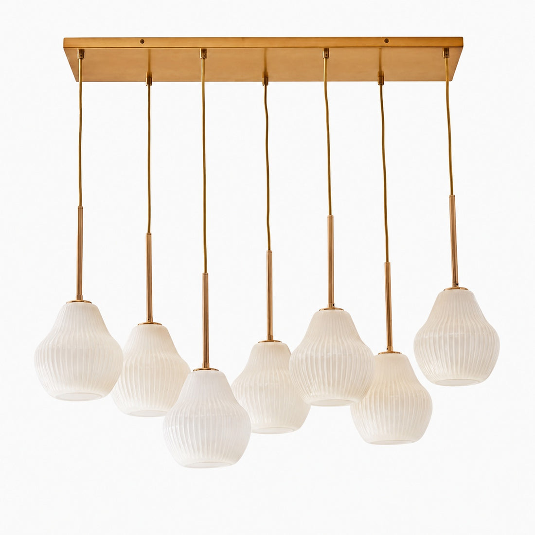 Rivrona Contemporary 7-Light Chandelier - Modern Glass Lighting for Dining Rooms