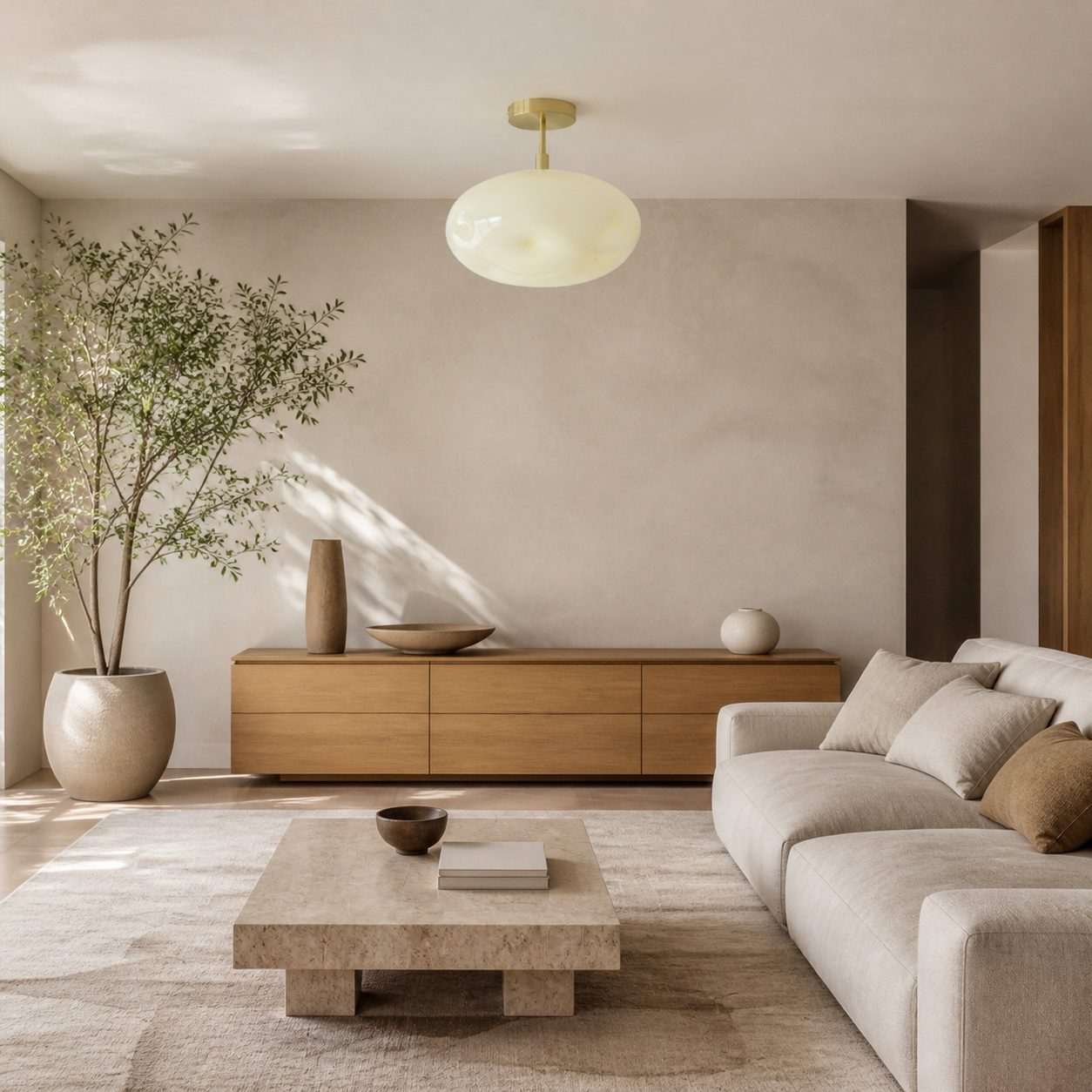 Orra Ceiling Lamp – Sculptural Globe Design Modern Minimalist Versatile for Living Room