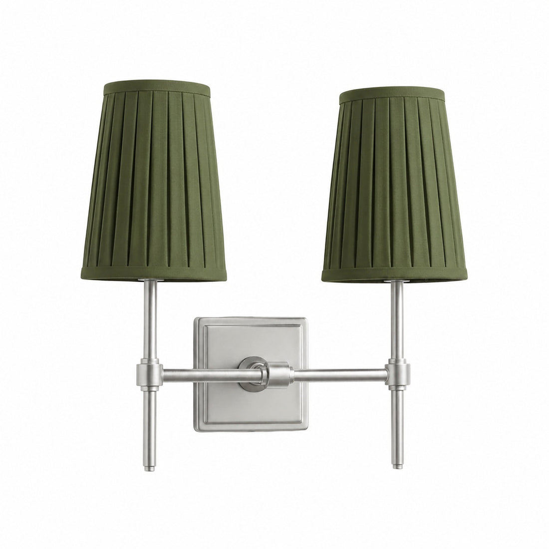 Derlina White Linen Shades Wall Lamp – Retro Metal Multi-Head Lighting Fixture