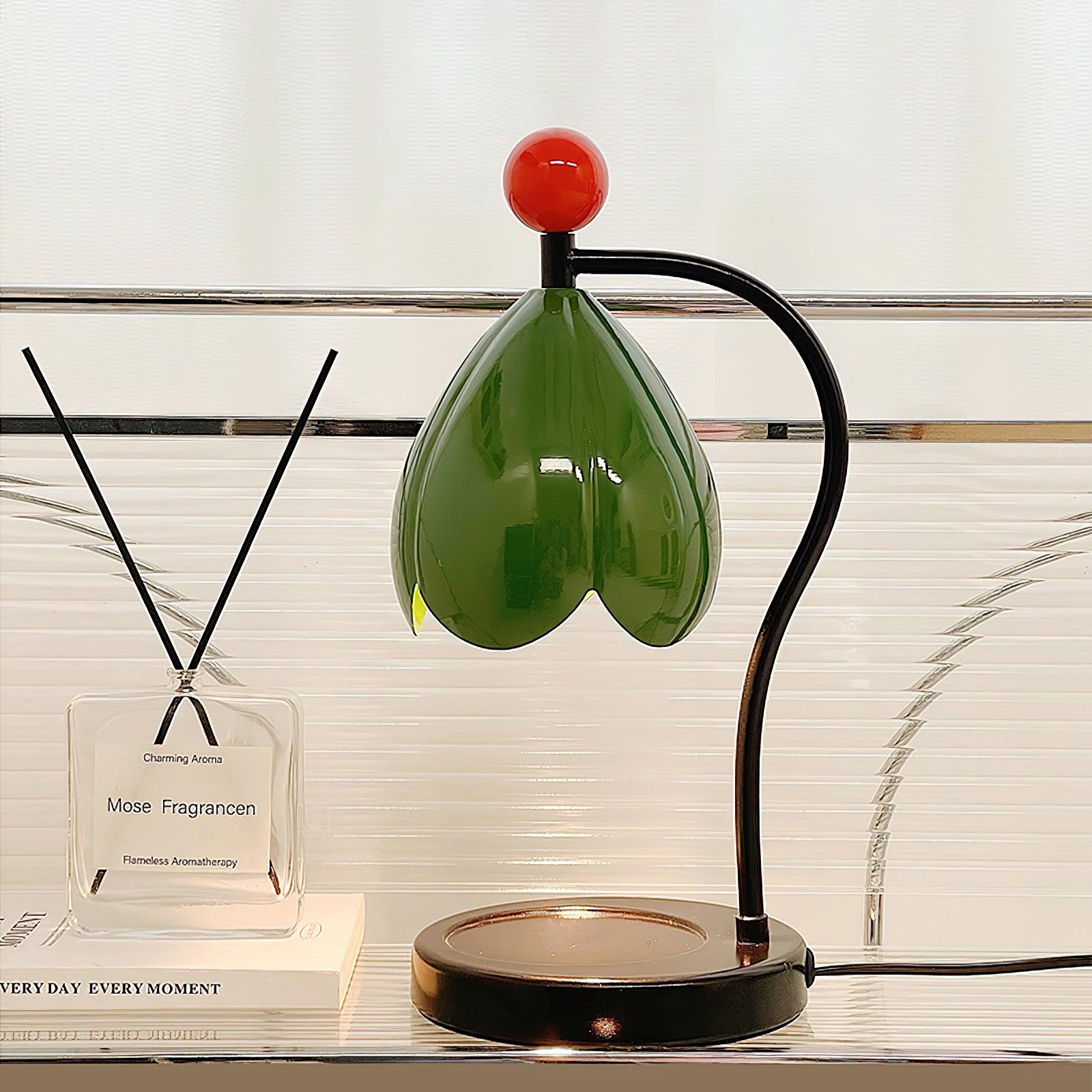 Flower - Shaped Wrought Iron Table Lamp