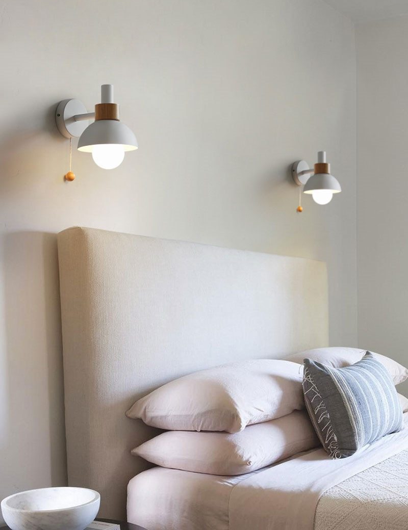 Colorful Wood Globe Wall Lamps