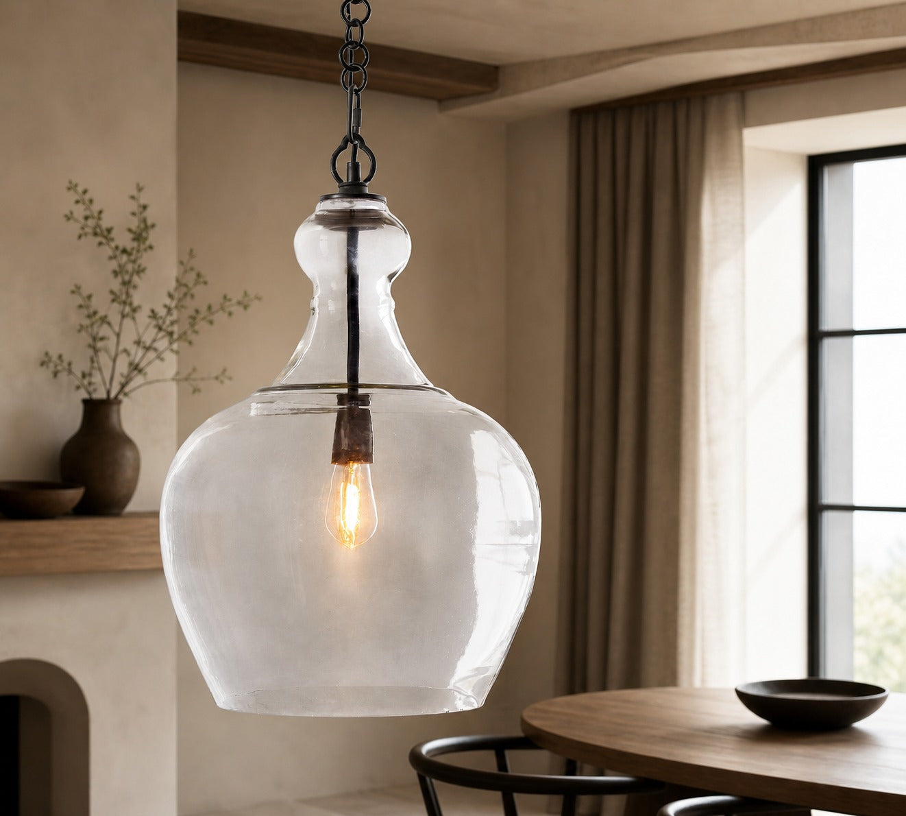 Lawson Glass Pendant Light - Recycled & Milk Glass with Bronze Accent