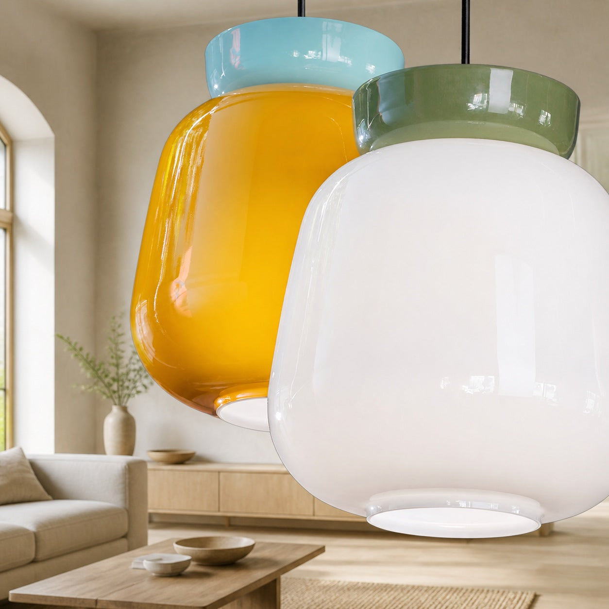 Fiesta Colorful Bowl Shaped Nordic Ceramic Pendant Lamp