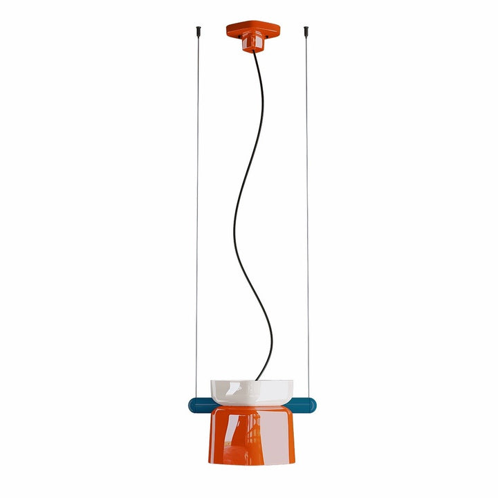 Charming Ceramic Pendant Light With Colorful Elements