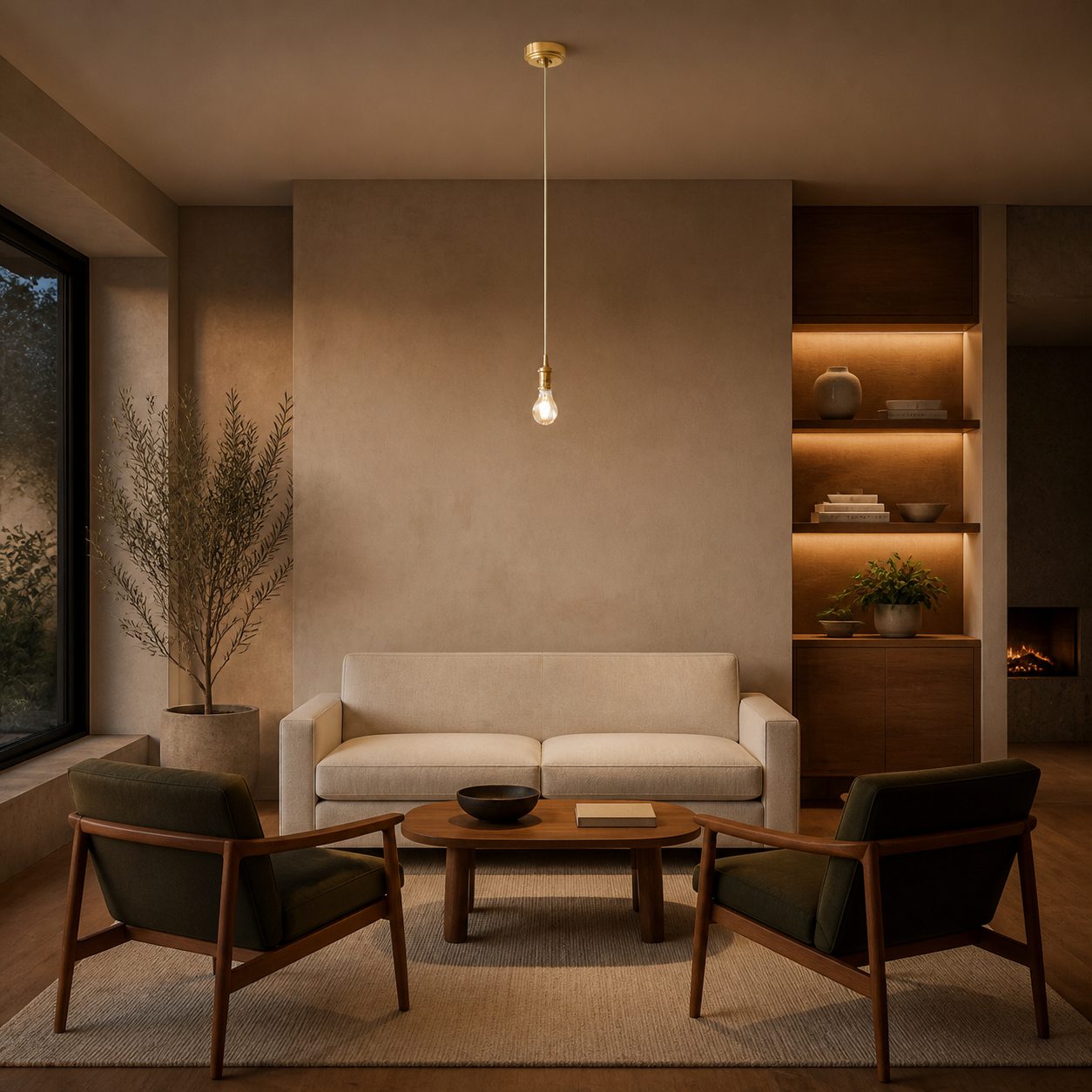 Plaitar Modern Brass Pendant Light - Minimalist Ceiling Fixture with Braided Cord for Hallways
