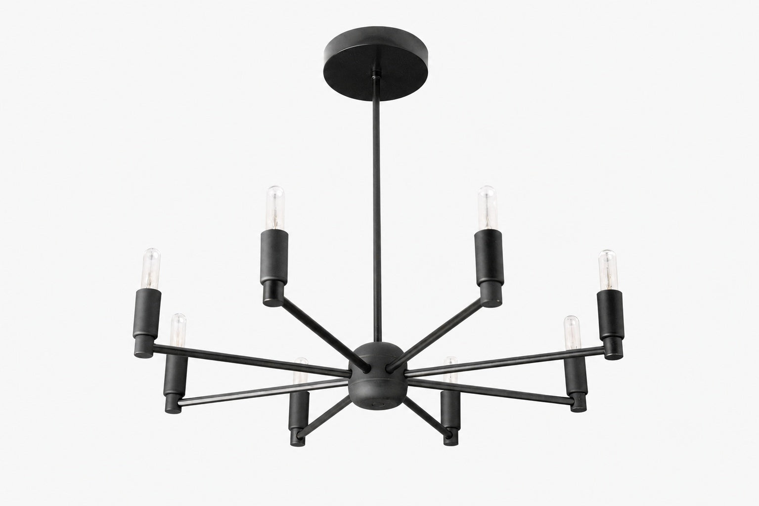 Mobilux Line Modern Chandelier - 8 Arm Mid Century Hanging Light