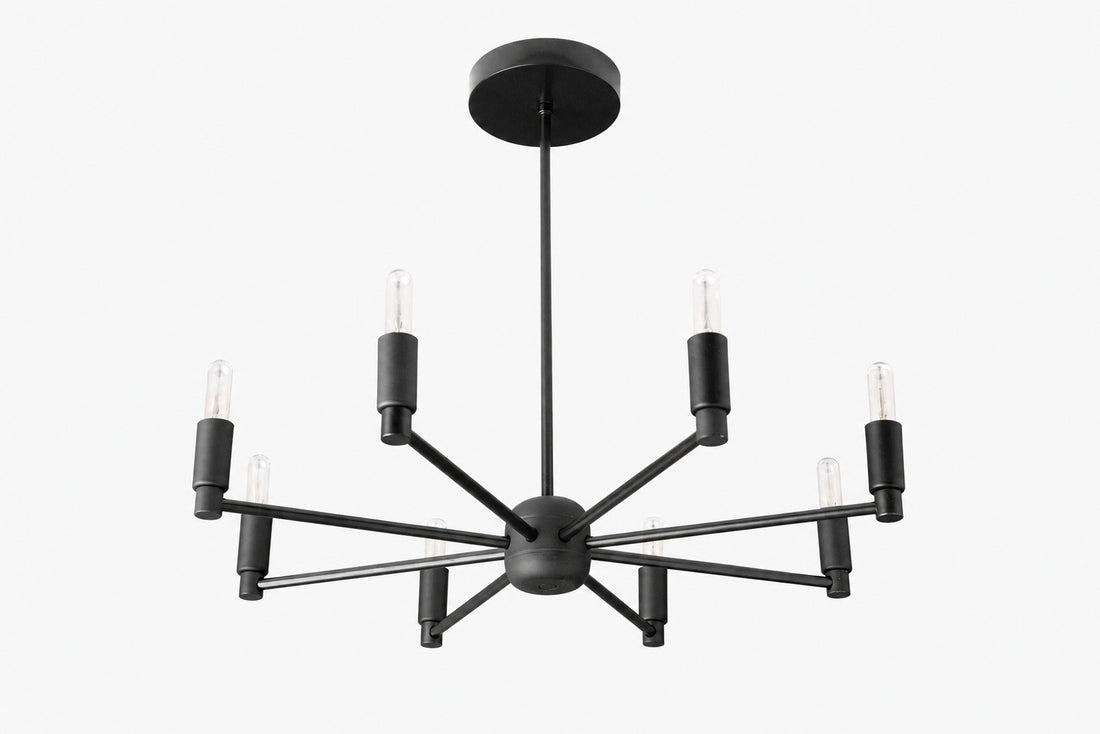 Mobilux Line Modern Chandelier - 8 Arm Mid Century Hanging Light